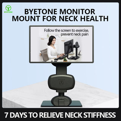 Automático de elevação rotativa de monitor duplo braço para aliviar a rigidez do pescoço