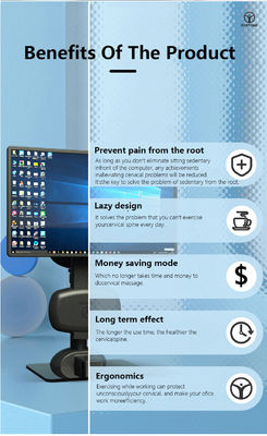 Automático de elevação rotativa de monitor duplo braço para aliviar a rigidez do pescoço