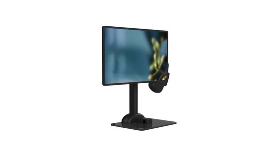 O braço de gerencio elétrico do monitor está o profissional de levantamento para a saúde do pescoço