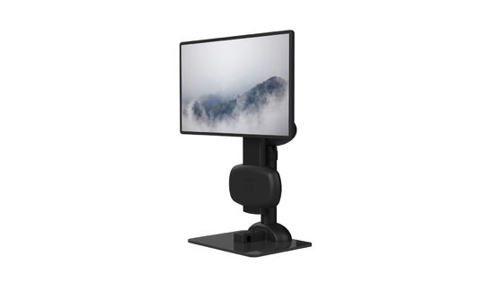 O monitor elétrico do PC suporta a ergonomia de levantamento e de gerencio automática