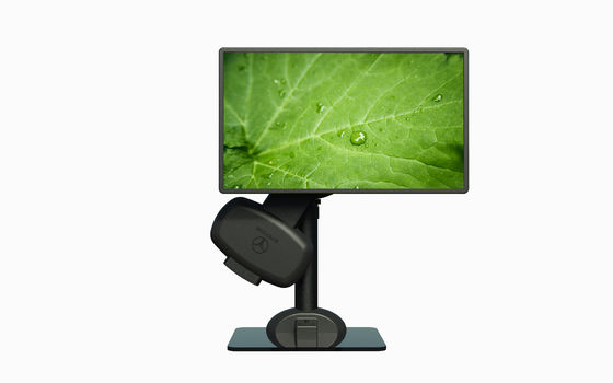 O botão de controle do monitor está montado para evitar dor no pescoço