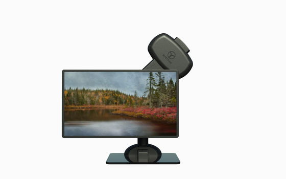 Automático de elevação rotativo monitor montado para aliviar dor no pescoço