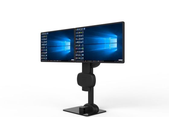 Suporte automático de elevação giratório de monitor duplo para aliviar a rigidez do pescoço