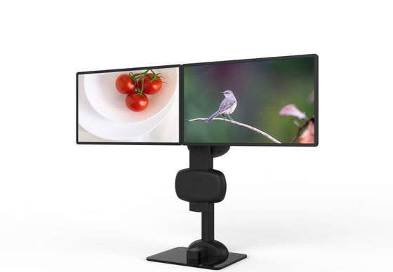 Montar de braço de monitor duplo rotativo automático para aliviar dor no pescoço e lombar