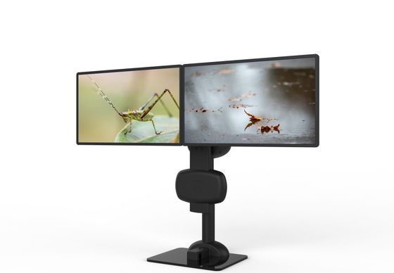 Eletrônico de elevação rotativa duplo monitor Bracket para aliviar o pescoço e rigidez lombar