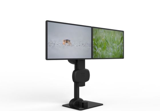 Automático de elevação rotativa duplo monitor Stand para aliviar dor no pescoço e lombar