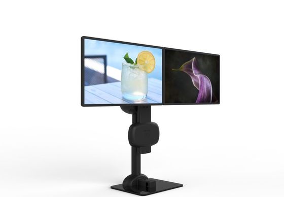 Suporte automático de elevação giratório de monitor duplo para aliviar dor no pescoço e lombar
