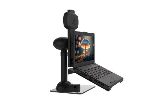 A montagem profissional do monitor do computador gerencie sobre um eixo levantamento e rotação elétricos