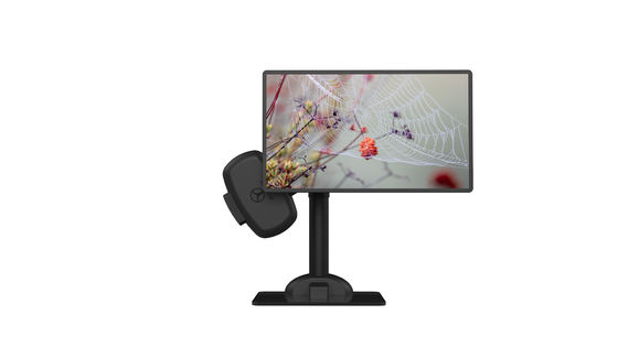 O suporte do portátil da massagem do pescoço arma o suporte de levantamento elétrico preto do monitor