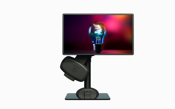 A montagem profissional do monitor do computador gerencie sobre um eixo levantamento e rotação elétricos