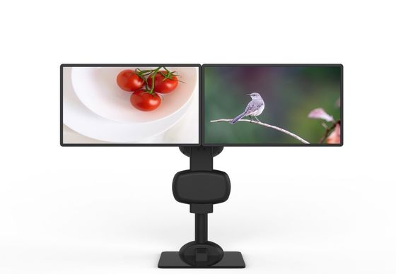 Suporte automático de elevação giratório de monitor duplo para aliviar a rigidez do pescoço