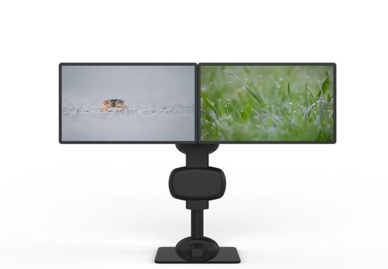 Suporte automático de elevação giratório de monitor duplo para aliviar a rigidez do pescoço