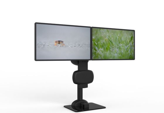 Automático de elevação rotativa montar monitor duplo para aliviar o pescoço e rigidez lombar