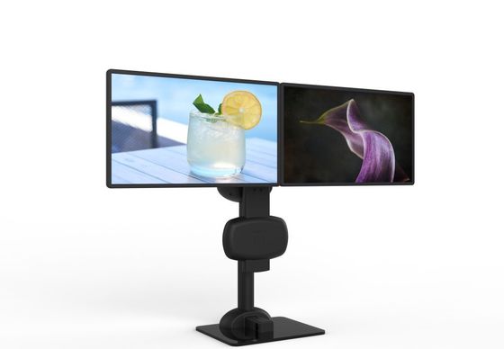 Eletrônico de elevação rotativo monitor duplo montar suporte para aliviar dor no pescoço e nas costas